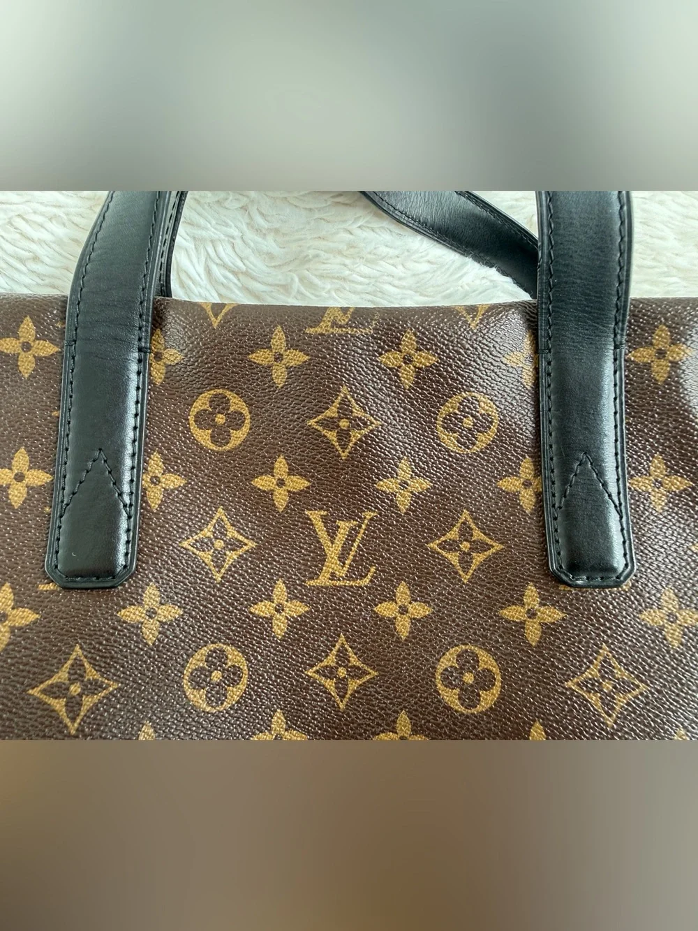 Louis Vuitton Monogram Macassar Kitan Tote Bag Briefcase M40388 DustBag Included